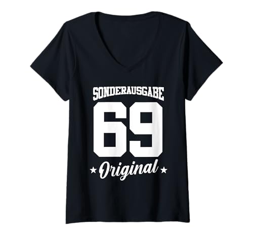 Damen 69 Geburtstag T-Shirt mit V-Ausschnitt Damen 69 Geburtstag T-Shirt mit V-Ausschnitt von Sonderausgabe Geburtstag 69