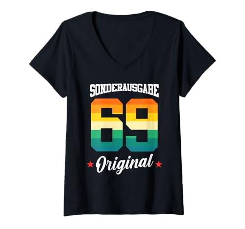 Damen 69 Geburtstag T-Shirt mit V-Ausschnitt Damen 69 Geburtstag T-Shirt mit V-Ausschnitt von Sonderausgabe Geburtstag 69