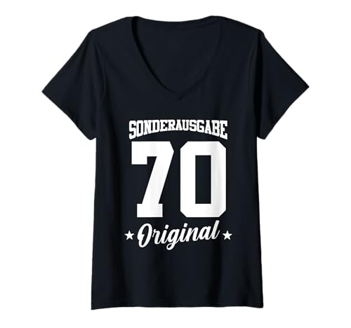 Damen 70 Geburtstag T-Shirt mit V-Ausschnitt Damen 70 Geburtstag T-Shirt mit V-Ausschnitt von Sonderausgabe Geburtstag 70