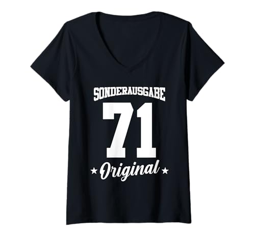 Damen 71 Geburtstag T-Shirt mit V-Ausschnitt Damen 71 Geburtstag T-Shirt mit V-Ausschnitt von Sonderausgabe Geburtstag 71