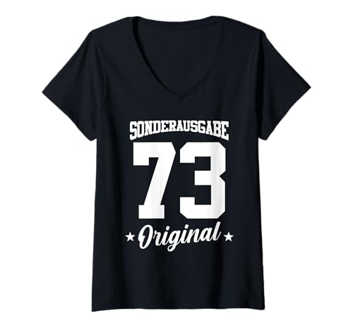 Damen 73 Geburtstag T-Shirt mit V-Ausschnitt Damen 73 Geburtstag T-Shirt mit V-Ausschnitt von Sonderausgabe Geburtstag 73