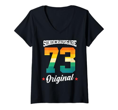Damen 73 Geburtstag T-Shirt mit V-Ausschnitt Damen 73 Geburtstag T-Shirt mit V-Ausschnitt von Sonderausgabe Geburtstag 73