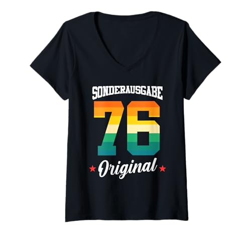 Damen 76 Geburtstag T-Shirt mit V-Ausschnitt Damen 76 Geburtstag T-Shirt mit V-Ausschnitt von Sonderausgabe Geburtstag 76
