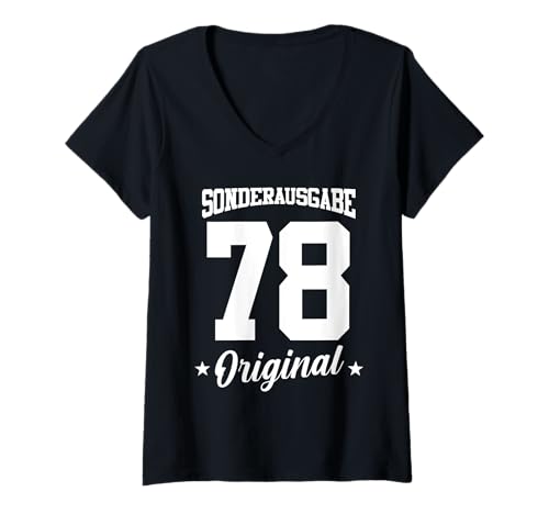 Damen 78 Geburtstag T-Shirt mit V-Ausschnitt von Sonderausgabe Geburtstag 78