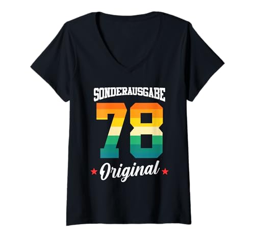 Damen 78 Geburtstag T-Shirt mit V-Ausschnitt Damen 78 Geburtstag T-Shirt mit V-Ausschnitt von Sonderausgabe Geburtstag 78