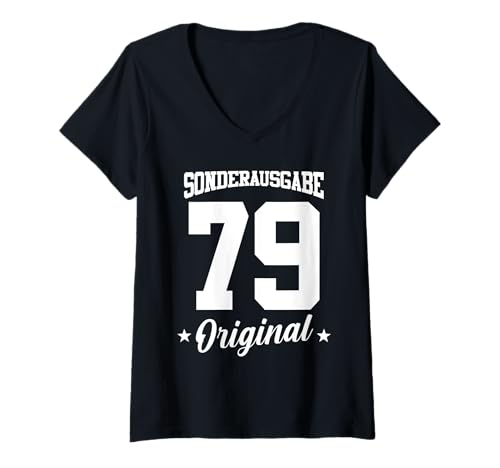 Damen 79 Geburtstag T-Shirt mit V-Ausschnitt Damen 79 Geburtstag T-Shirt mit V-Ausschnitt von Sonderausgabe Geburtstag 79