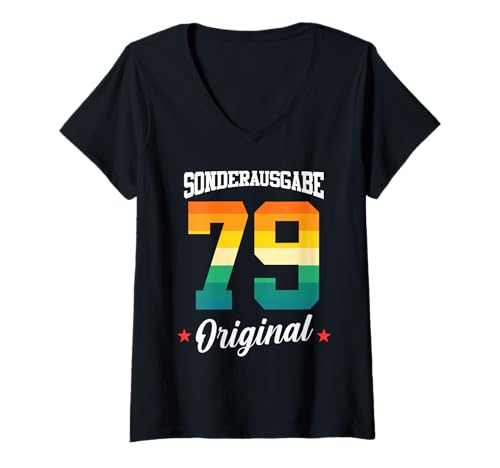 Damen 79 Geburtstag T-Shirt mit V-Ausschnitt Damen 79 Geburtstag T-Shirt mit V-Ausschnitt von Sonderausgabe Geburtstag 79