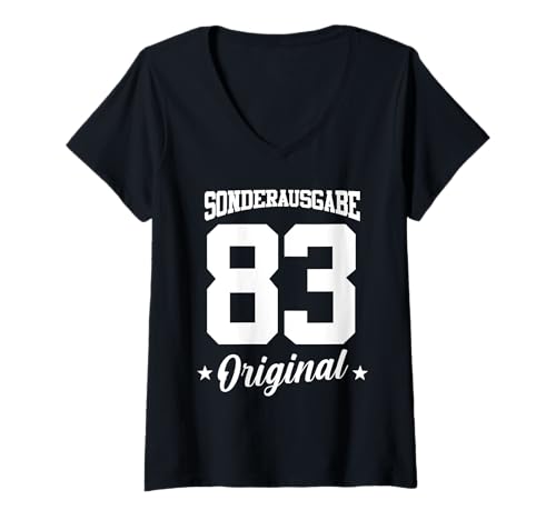 Damen 83 Geburtstag T-Shirt mit V-Ausschnitt Damen 83 Geburtstag T-Shirt mit V-Ausschnitt von Sonderausgabe Geburtstag 83