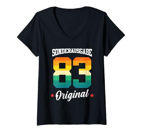 Damen 83 Geburtstag T-Shirt mit V-Ausschnitt von Sonderausgabe Geburtstag 83