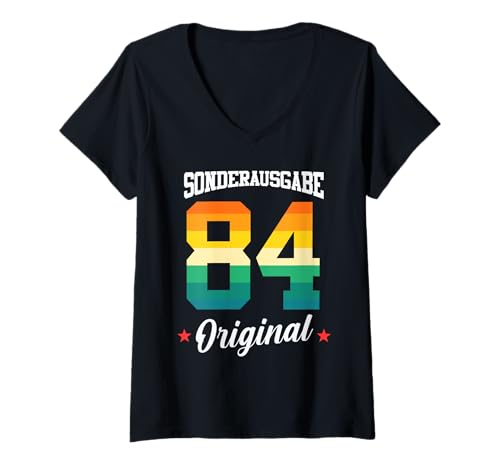 Damen 84 Geburtstag T-Shirt mit V-Ausschnitt Damen 84 Geburtstag T-Shirt mit V-Ausschnitt von Sonderausgabe Geburtstag 84