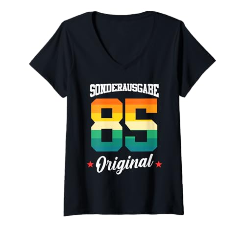 Damen 85 Geburtstag T-Shirt mit V-Ausschnitt von Sonderausgabe Geburtstag 85