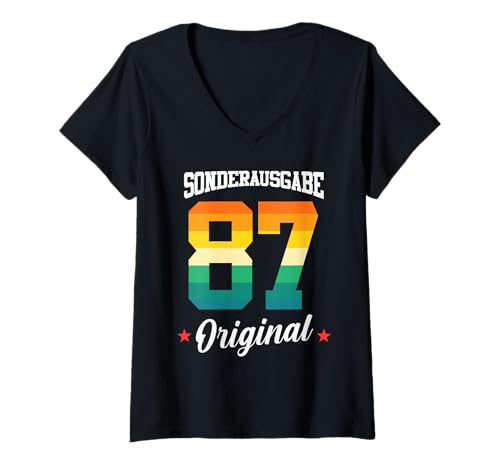 Damen 87 Geburtstag T-Shirt mit V-Ausschnitt Damen 87 Geburtstag T-Shirt mit V-Ausschnitt von Sonderausgabe Geburtstag 87