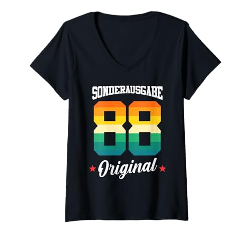 Damen 88 Geburtstag T-Shirt mit V-Ausschnitt Damen 88 Geburtstag T-Shirt mit V-Ausschnitt von Sonderausgabe Geburtstag 88