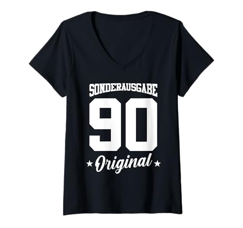 Damen 90 Geburtstag T-Shirt mit V-Ausschnitt Damen 90 Geburtstag T-Shirt mit V-Ausschnitt von Sonderausgabe Geburtstag 90