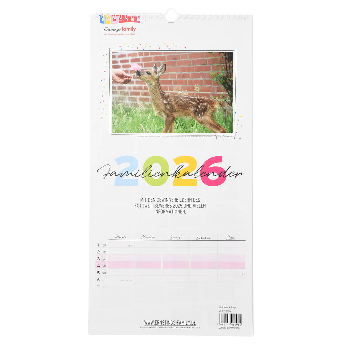 Familienkalender 2026 mit Fotos Familienkalender 2026 mit Fotos von Sondereinkauf