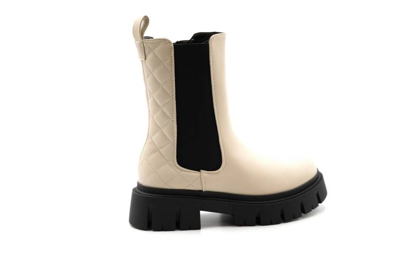 Sonderpostendiscount Chelsea Boots Beige mit seitlichem Reißverschluss 21073 Chelseaboots von Sonderpostendiscount
