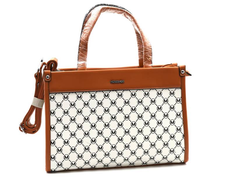 Sonderpostendiscount Handtasche Damen Handtasche Schultertasche Weiss oder Braun Y-1266, Zusätzlicher Schultergurt von Sonderpostendiscount