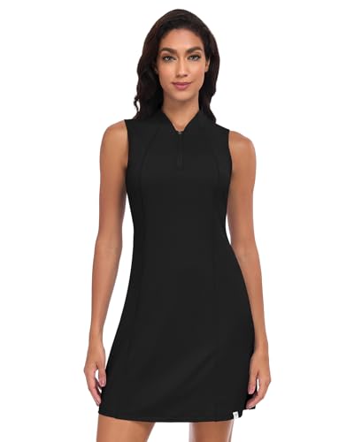 Soneven Tenniskleid für Damen Golfkleid Ärmellos Kleider Sommer, Freizeitkleid Sportkleid mit 1/4 Reißverschluss für Casual Sport Business Schwarz L Soneven Tenniskleid für Damen Golfkleid Ärmellos Kleider Sommer, Freizeitkleid Sportkleid mit 1/4 Reißverschluss für Casual Sport Business Schwarz L von Soneven