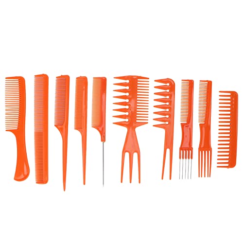 10-teiliges Haarstyling-Kamm-Set, Orange, Blau, Lila, Optional, Antistatisch, Professionelles Friseur-Stylisten-Kamm-Set für Frauen, Männer, Haardesign, Haarbürsten-Set für von Sonew