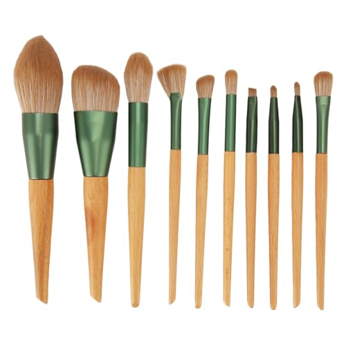 Sonew 10-teiliges Make-up-Pinsel-Set, Professionelles Make-up-Pinsel-Set mit Weichen Faserborsten und Holzgriff, Gesichtspuderpinsel, Reise-Make-up-Pinsel-Set für Frauen und Mädchen von Sonew