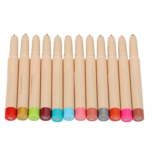 12 PCS 0,03 Oz Lidschattenstift-Sets, Wasserdichte, Langlebige Lidschattenstifte mit Glitzer- und Matteffekten, Hochpigmentierter Mehrzweck-Lidschattenstift von Sonew