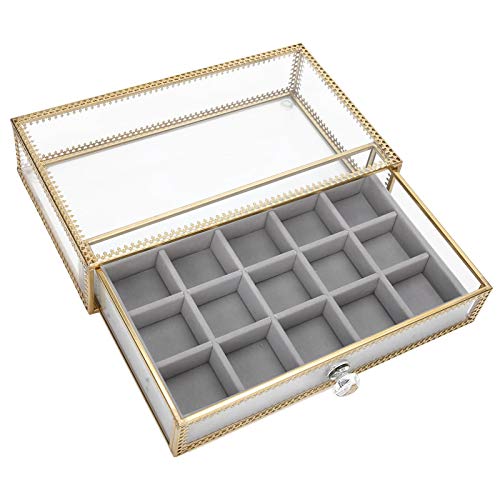 15 Gitter Nail Art Dekoration Aufbewahrungsbox, Schublade Typ Nagelzubehör Schmuck Organizer, mit Sichtbarem Fenster Nail Decoration Organizer für Frauen/Mädchen von Sonew