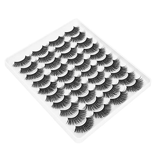 20 Paar Falsche Wimpern Gelockt Falsche für Frauen Mädchen Make-up Pinsel Werkzeuge Make-up für Frauen Mädchen (MC-20) von Sonew