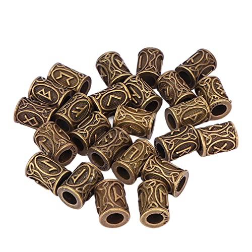 24 Stück Haarspulen Ringe Dreadlocks, Vintage Große Loch Dreadlocks Tube Perlen für Männer Frauen Haarschmuck 10 X 13 Mm von Sonew