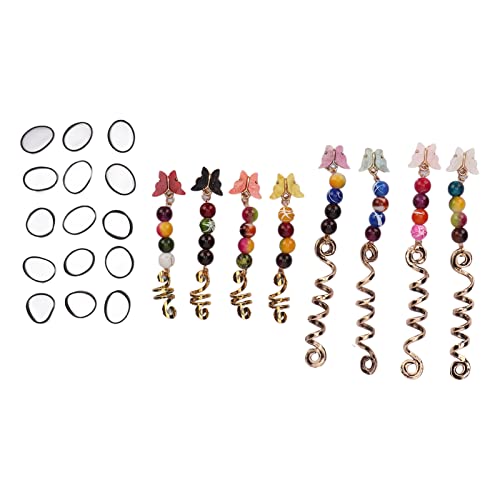 Sonew 24pcsHair Dreadlock Schmuck, Bunte Legierungs-Haar-Flechtringe, Frühlings-Schmetterlings-Anhänger-Haar-Manschetten-Haar-Anhänger-Dekoration für Verabredung-Hochzeit von Sonew