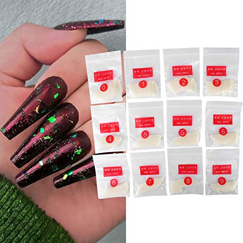 600pc Nail Art Tipp, Professionelle Tragbare Nail Art Tipp Falsche Gefälschte Nagel Patch DIY Maniküre-Tool, Natürliche Gefälschte Nägel für Nail Art Salons und Home DIY von Sonew