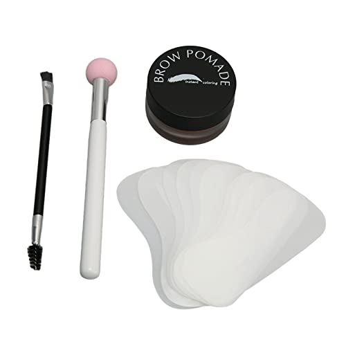 Augenbrauen-Stempel-Schablonen-Set, Wasserfestes Augenbrauen-Creme-Set mit Schwamm-Applikator-Pinsel und Doppelseitigem Pinsel Augenbrauenschablonen-Make-up-Set für Frauen von Sonew