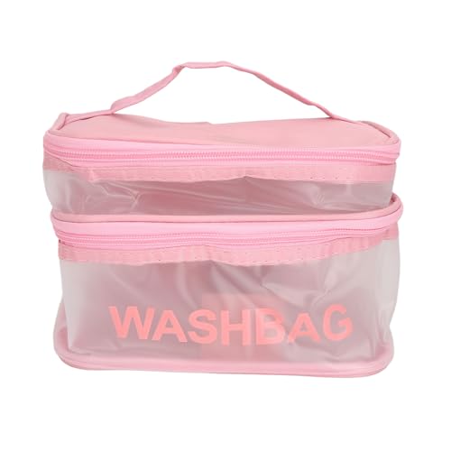 Doppellagige Transparente Make-up-Tasche, Große Kapazität, Transparente Kulturbeutel für Reisen, Kosmetik-Organizer für Frauen und Mädchen von Sonew