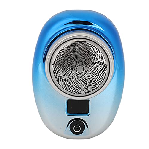 Sonew Mini Elektrorasierer, Wiederaufladbarer USB Akku Rasierer mit LED Anzeige, Wasserdichter Bartschneider Im Taschenformat für Männer (Blauer silberner Farbverlauf) von Sonew