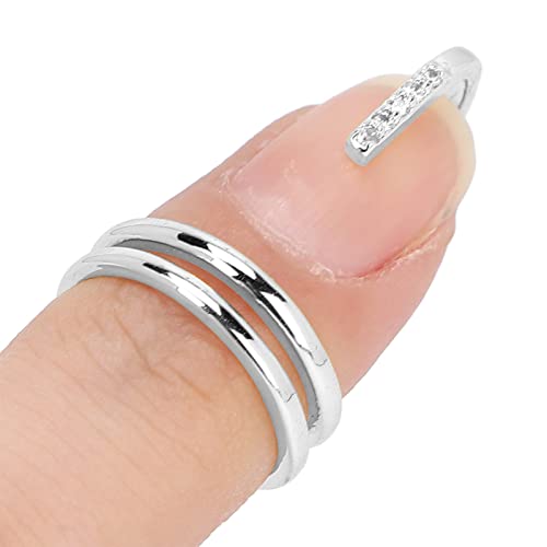 Fingernagel-Öffnungsring, Mode-Fingerspitzen-Schmuck-Nagel-Kunst-Ring Damen, die Nagelzubehör Tragen, Dekorativer Nagelring(3050 Platin) von Sonew