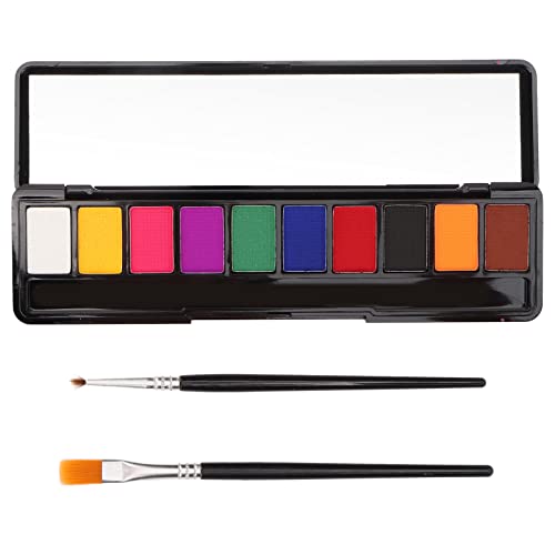 Gesichts- und Körperbemalungsset, Leuchtende Körperkunstpalette, 10 Farben, Große Tiefe Pfanne, Hochpigmentiertes, Waschbares DIY-Körperbemalungsset, für Halloween, Cosplay, (02) von Sonew