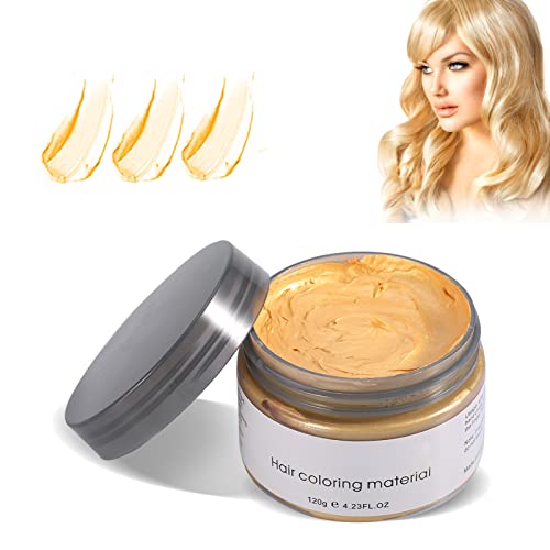 Sonew Temporäre Frisurcreme, Hair Collor Wax Blond, natürliches Frisurwachs für Männer und Frauen, Haar Pomaden, geeignet für Party, Cosplay, Halloween(Gold) von Sonew