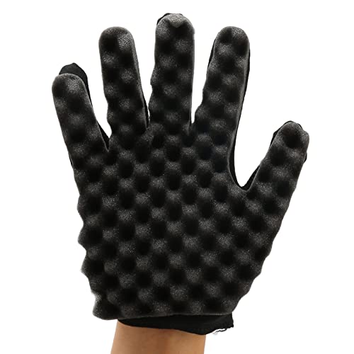 Sonew Hair Curl Sponge Gloves, Barber Curl Twist Sponge Handschuh Zum Curling Twisting und Dread, Haarbürstenschwämme für Black Men Curls von Sonew