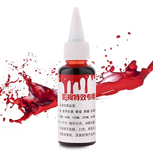 Sonew Kunstblut für Spezialeffekte, Halloween Kunstblut-Make-up Realistische Wunden Narben Zombie Fancy Make Up Kunstblut Bühnenblut für Theater und Kostüm(50 ml) von Sonew