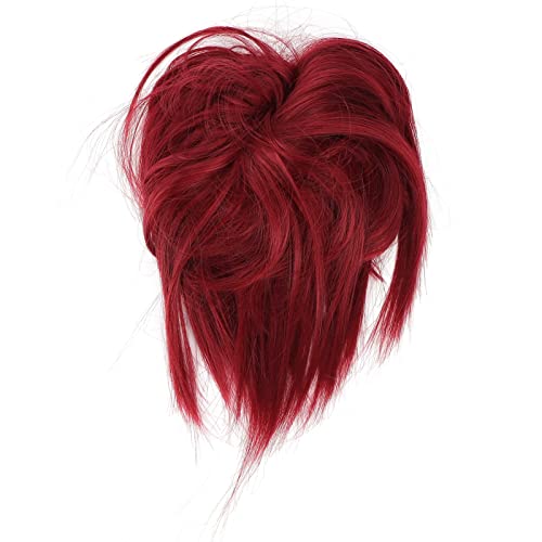 Messy Bun Haarteil, 4 Farben, Frauen Mädchen Hochsteckfrisur Synthetische Haargummis Messy Bun Haarperücke mit Band(Rot) von Sonew