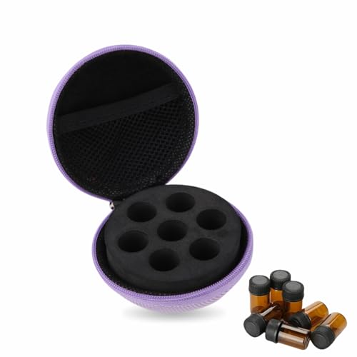 Mini Ätherische Öle Aufbewahrungskoffer - Tragbarer Beutel Mit 7 Steckplätzen für 5, 10, 15 ml Flaschen - Reisegröße Organizer Holder Container (Lila) Mini Ätherische Öle Aufbewahrungskoffer - Tragbarer Beutel Mit 7 Steckplätzen für 5, 10, 15 ml Flaschen - Reisegröße Organizer Holder Container (Lila) von Sonew