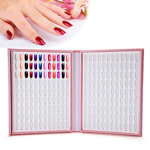 Nagel-Farbkarte Display, Professional Salon Nagel Gel Polish Display Chart Buch Nagel Gel Farbfelder Nail Art Showing Board Nagellack Color Card Board 216 Farben(Rosa) von Sonew