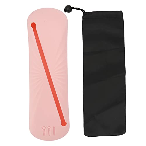 Silikon-Make-up-Pinselhalter, Tragbarer Staubdichter Silikon-Kosmetikpinsel-Organizer, Silikon-Make-up-Etui, für Reisen, groß, Rosa, 8,3 X 2,4 Zoll von Sonew