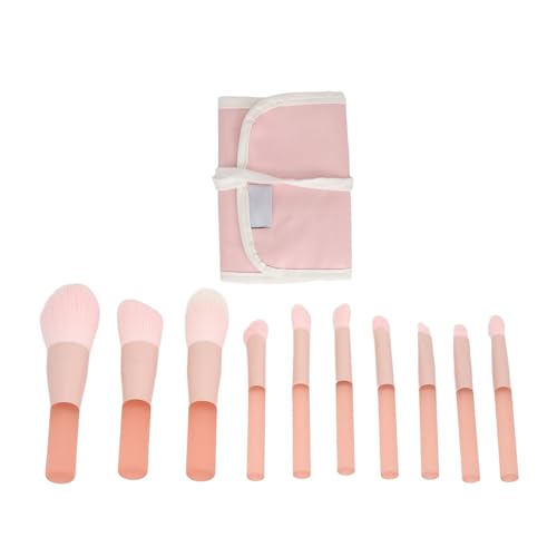 Sonew 10-teiliges Mini-Make-up-Pinsel-Set, Weicher, Wasserdichter Mini-Synthetik-Make-up-Pinsel für Hochzeit, Weihnachten, für Lidschatten, Concealer, Foundation, Lippen (Rosa) von Sonew