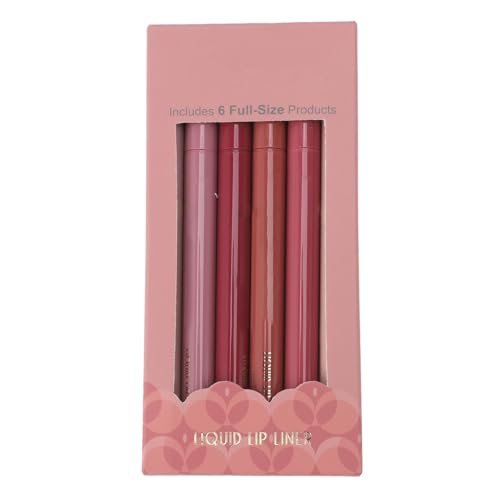 Sonew 6 Farben Lipliner Combo, Lang anhaltender Wasserdicht Matte Lip Gloss, Schnell Trocknender, Matte Lipliner für Party, Festival, Verabredung von Sonew