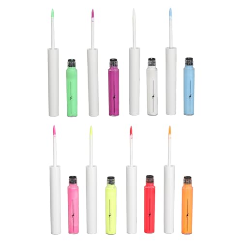 Sonew 8 Farben Glow Neon Liquid Eyeliner Set, Farbenfroher, Schnell Trocknender, Pigmentierter Neon-Eyeliner-Stift für Make-up, Leuchtet Im Dunkeln für Halloween-Neon-Make-up von Sonew