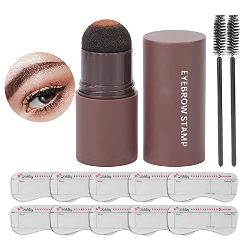 Sonew Augenbrauen Stempel, wasserfeste Augenbrauen Schablone, Augenbrauen Definierer, One Step Augenbrauen Stempel Formungsset (Hellbraun) von Sonew