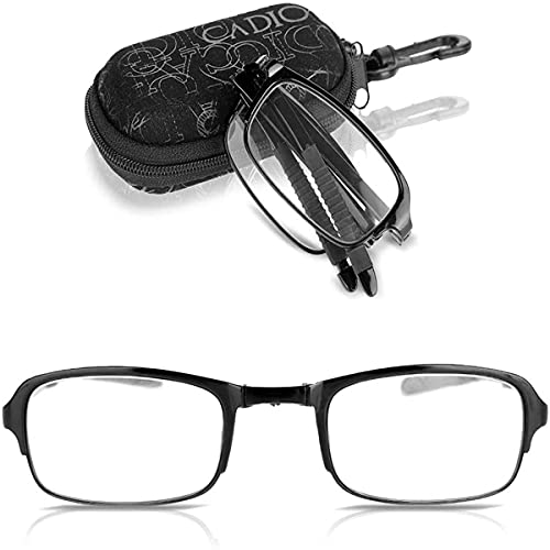 Sonew Faltbare Lesebrille leichte professionelle falten presbyopische Brille für Mann Frauen schwarz Nylon Zip-Case(3.5) von Sonew