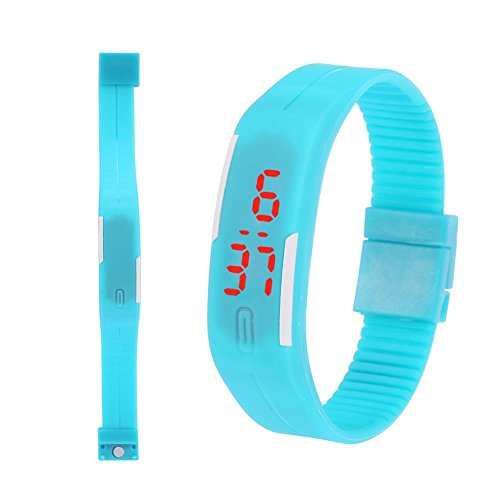 Sonew Kinder Digitale Sportuhren Elektronische LED-Licht Armbanduhr für Jugendliche Jungen Mädchen(Light Blue) von Sonew