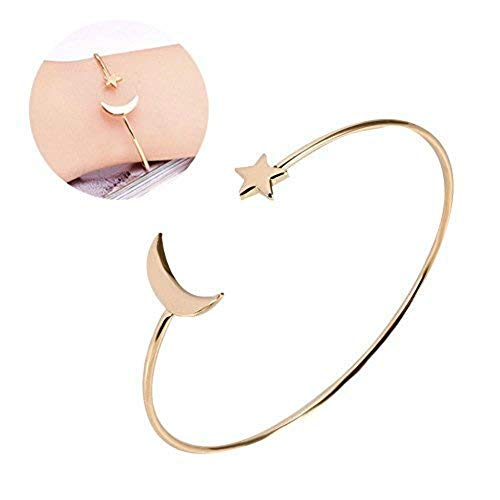 Sonew Offene Armband, Einfache Mode Armbänder mit Mond Stern Dekoration, Schmuck Armbänder für damen von Sonew