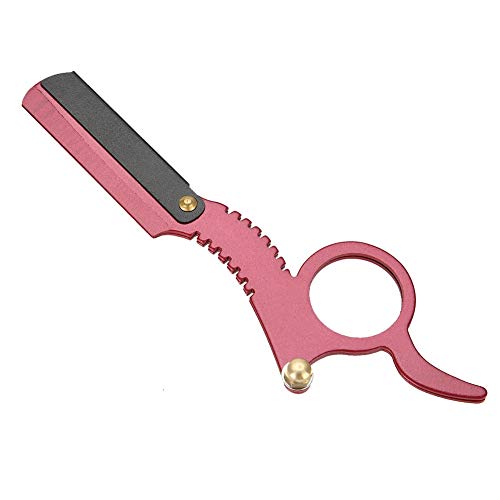 Sonew Rasiermesser Herren, Klassisches Retro Rasiermesser mit geradem Rand und Holzgriff Austauschbare Klingen Multifunktions Herrenstyling Set Bart Rasierset(Red) von Sonew